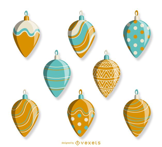 Xmas illustrated ornaments set Xmas illustrated ornaments set