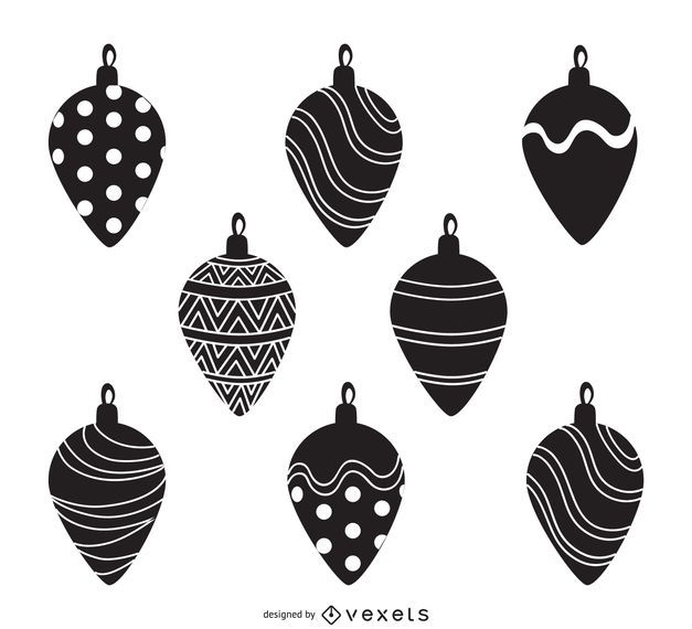 Download Christmas decoration silhouettes collection - Vector download