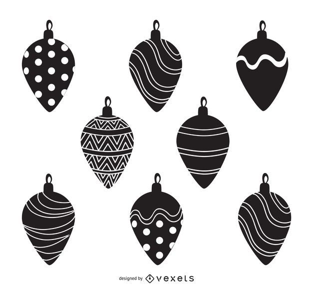 Colección de siluetas de decoración navideña. Colección de siluetas de decoración navideña.