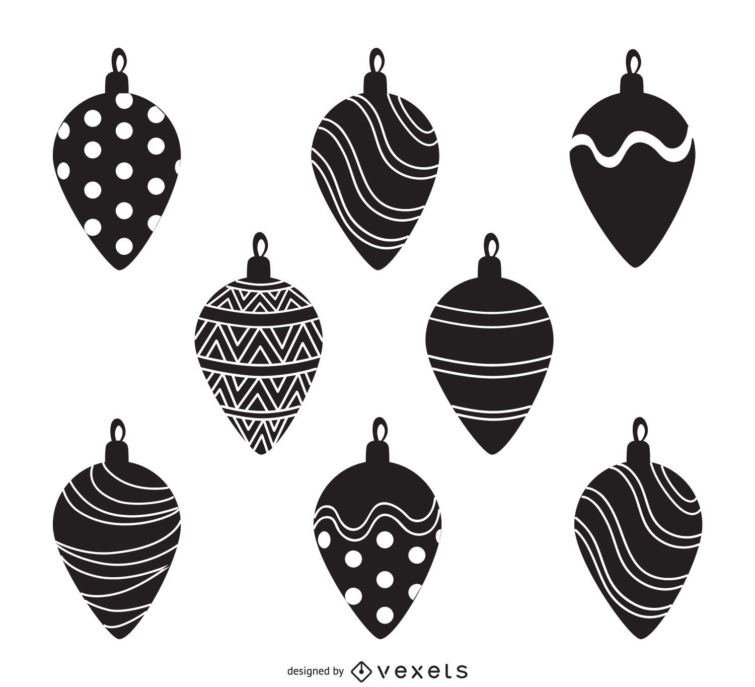 Christmas decoration silhouettes collection 