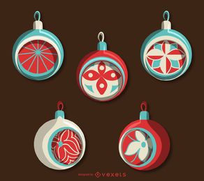 Conjunto clássico de enfeites de natal