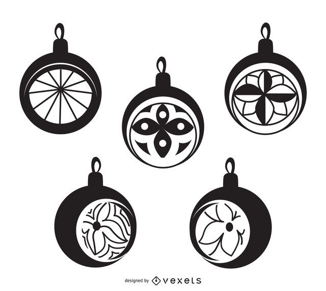 Conjunto de enfeites de bola Natal B & W Conjunto de enfeites de bola Natal B & W