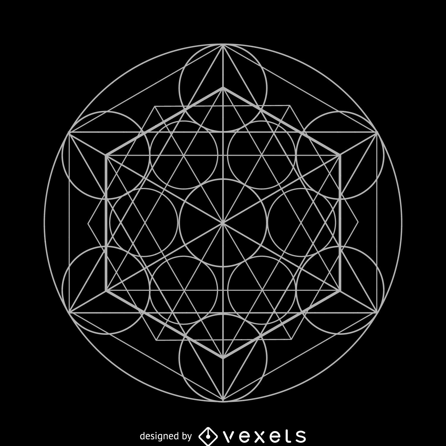 Circle elements sacred geometry design - Vector download