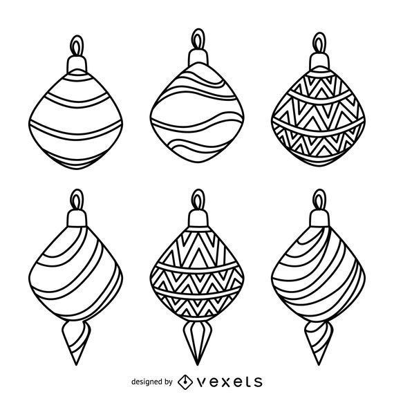 Christmas Decoration Outlines Collection - Vector Download