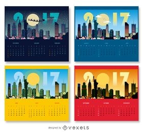 2017 New York Calendar Design Vector Download