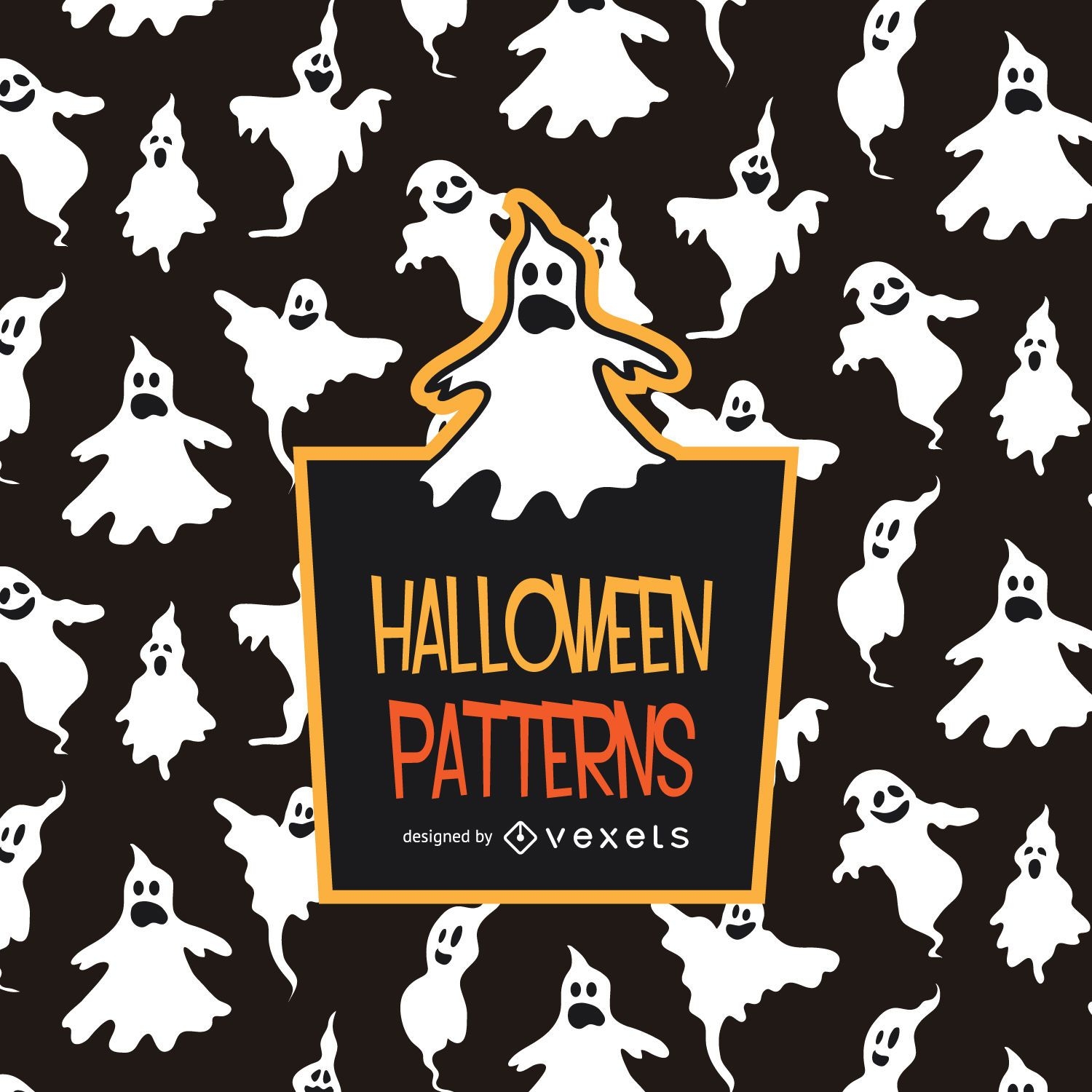 Spooky Halloween ghost pattern