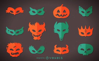 Máscaras coloridas de monstruos de Halloween