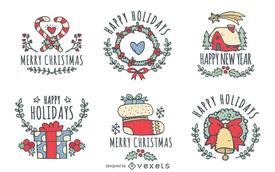 Christmas label badge collection Christmas label badge collection