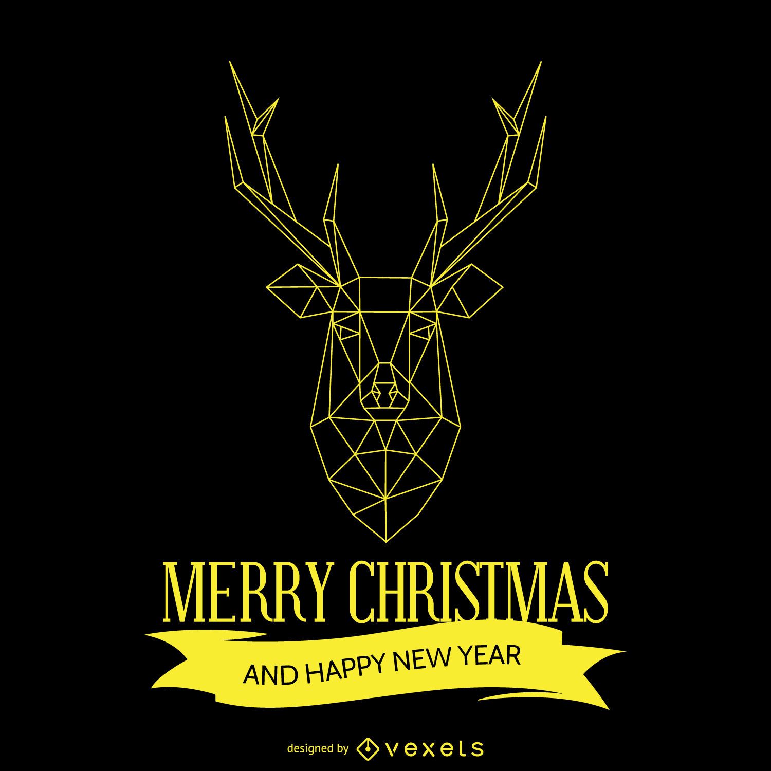 Geometric Christmas deer design