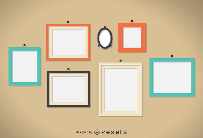 Conjunto de ilustração de quadros de parede Conjunto de ilustração de quadros de parede