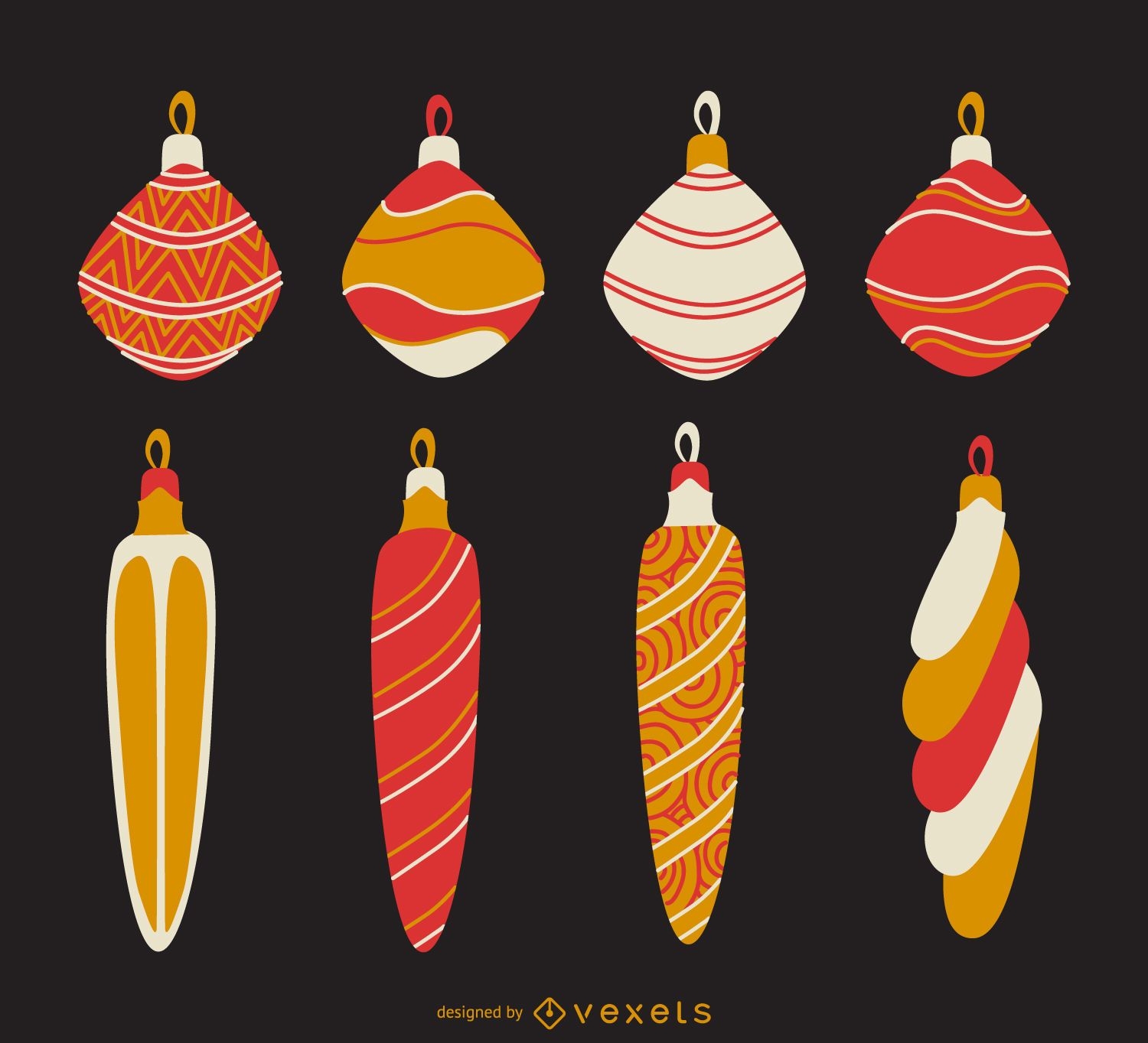 Weihnachtsstreifen-Ornamentpackung