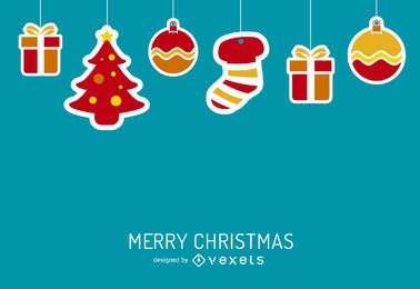 Christmas background with stroke elements