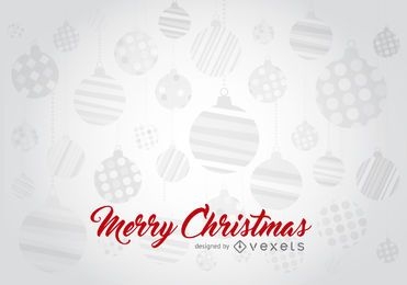 Christmas background ornaments typography