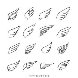 Wings icon logo template pack
