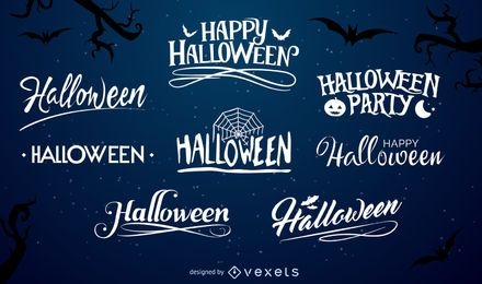 Conjunto de etiquetas de tipografía de halloween