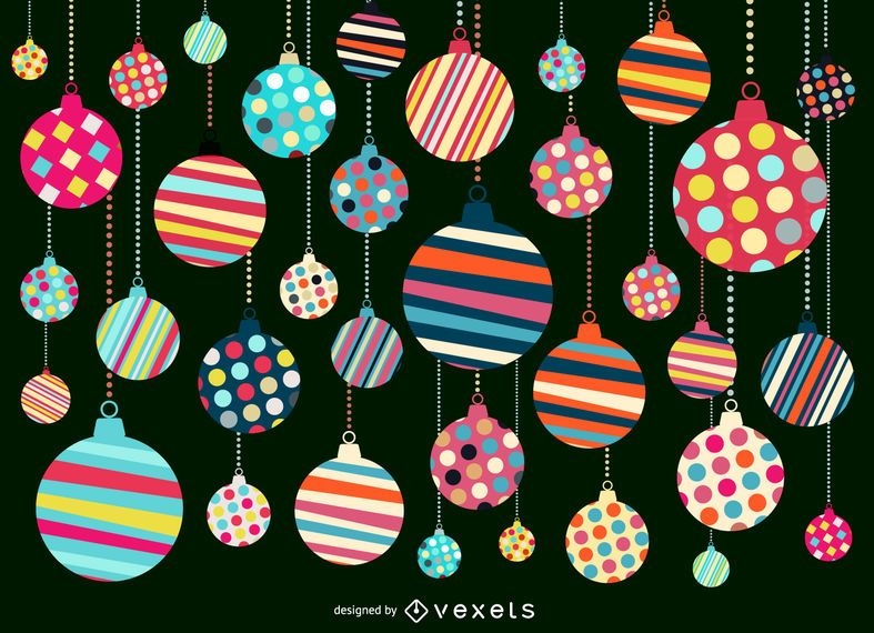 Christmas Ornament Pattern Background Design - Vector Download