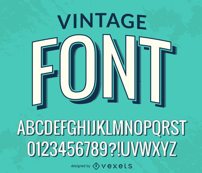 Vintage Font Alphabet - Vector Download