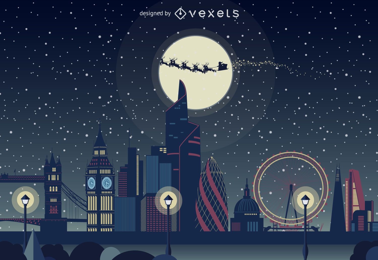London Weihnachts-Skyline