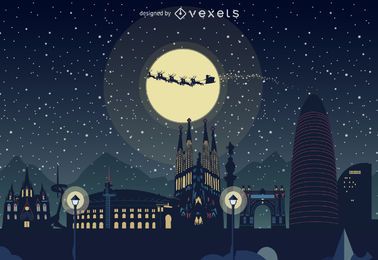 Barcelona inverno natal skyline