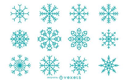 Geometric snowflake collection Geometric snowflake collection