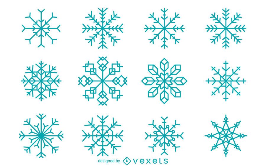 Geometric snowflake collection Geometric snowflake collection