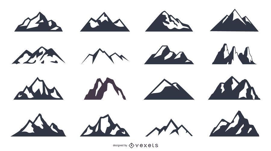 Download Mountain Silhouette Icon Set - Vector Download