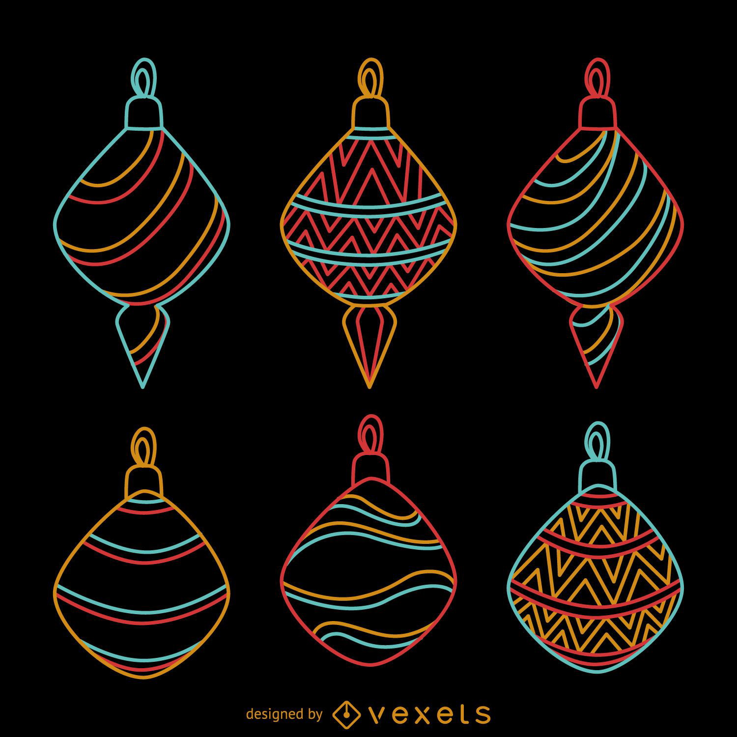 Ornamentos decorativos de Natal em néon