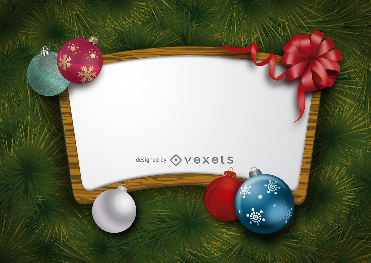 Christmas wooden background frame
