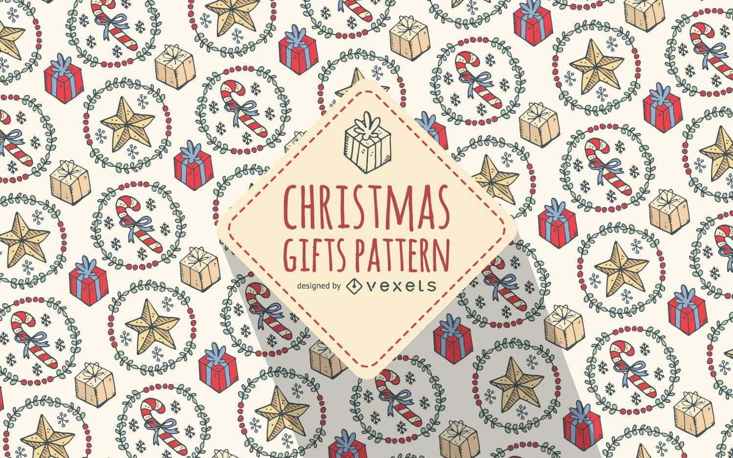 Christmas gifts pattern background