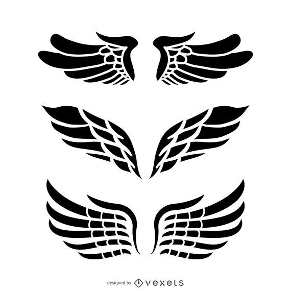 Ilustrações de asas de anjo isolado Ilustrações de asas de anjo isolado
