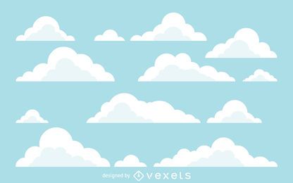 Flat cloud illustrations background Flat cloud illustrations background