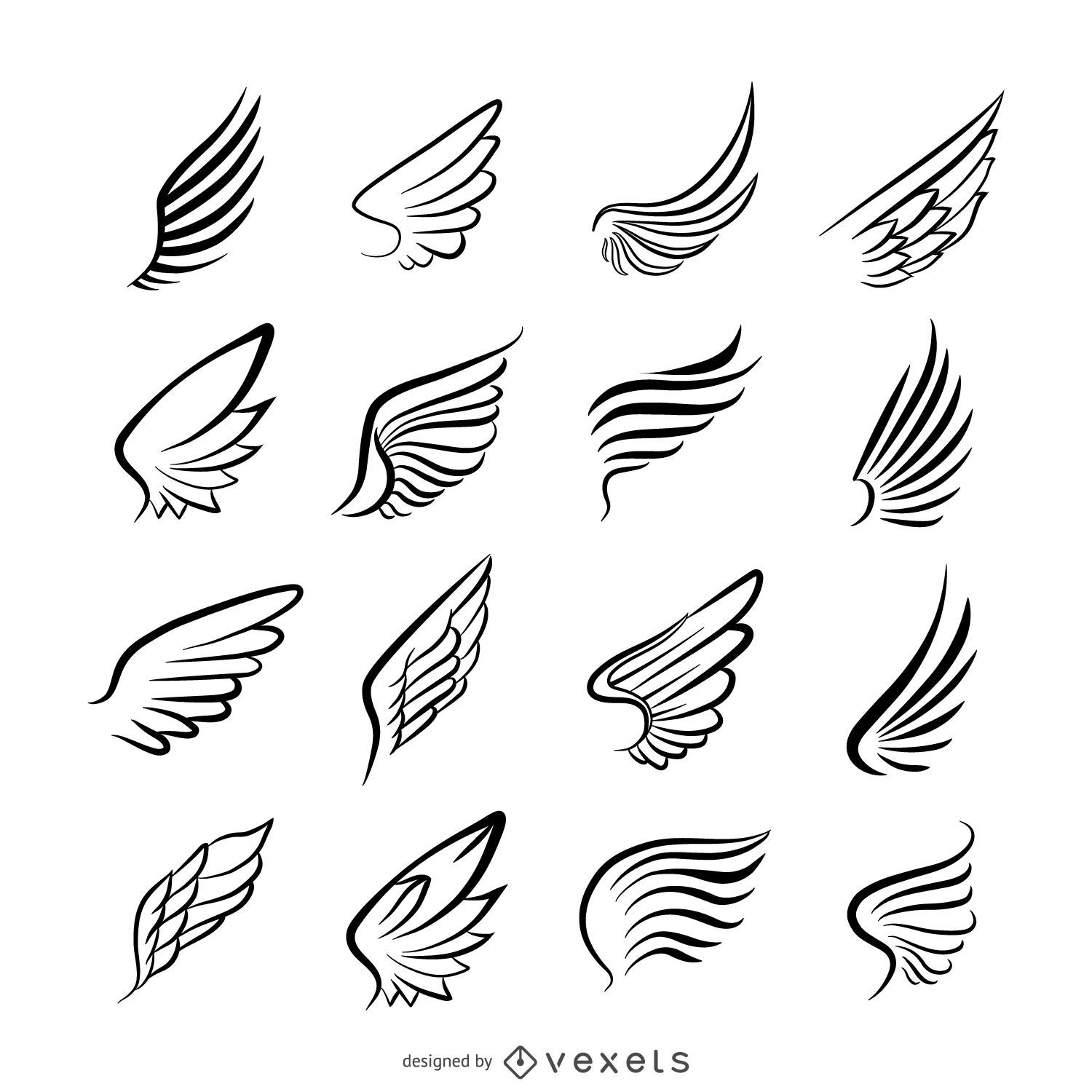Wings Icon Logo Sammlung