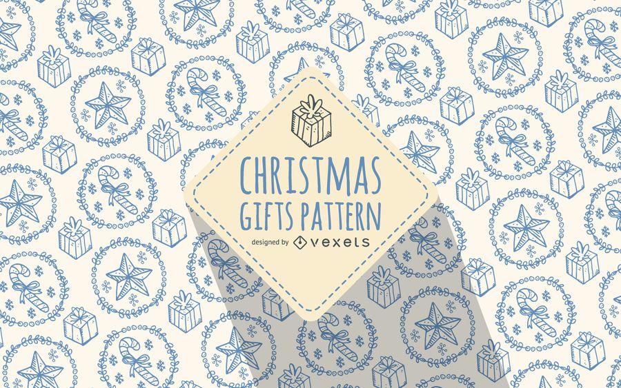 Christmas gift doodles pattern soft colors Christmas gift doodles pattern soft colors