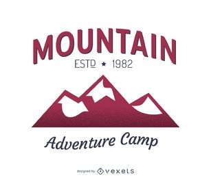 Design do modelo do logotipo da etiqueta da montanha