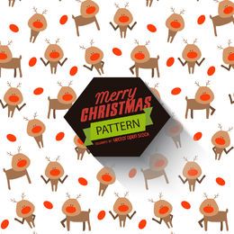 Christmas reindeer pattern with label