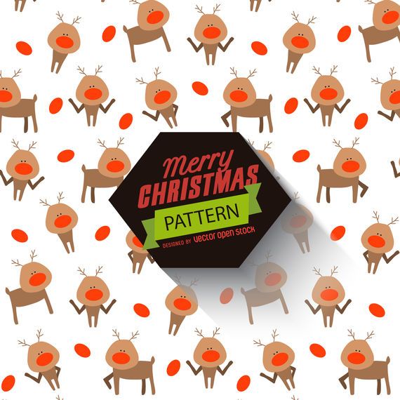 Christmas reindeer pattern with label Christmas reindeer pattern with label