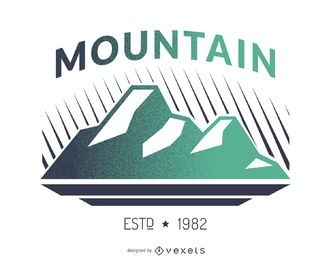 Diseño de logotipo de etiqueta de montaña