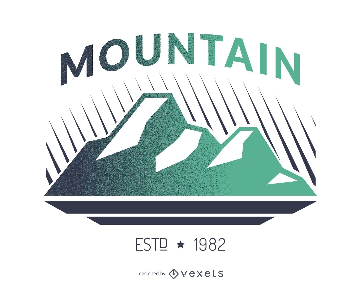 Design do logotipo da etiqueta da montanha