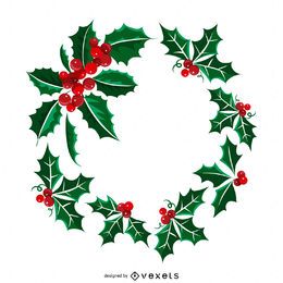 Ilustración de corona de muérdago de Navidad