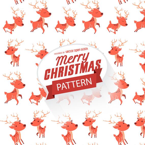 Flat Christmas reindeer pattern Flat Christmas reindeer pattern