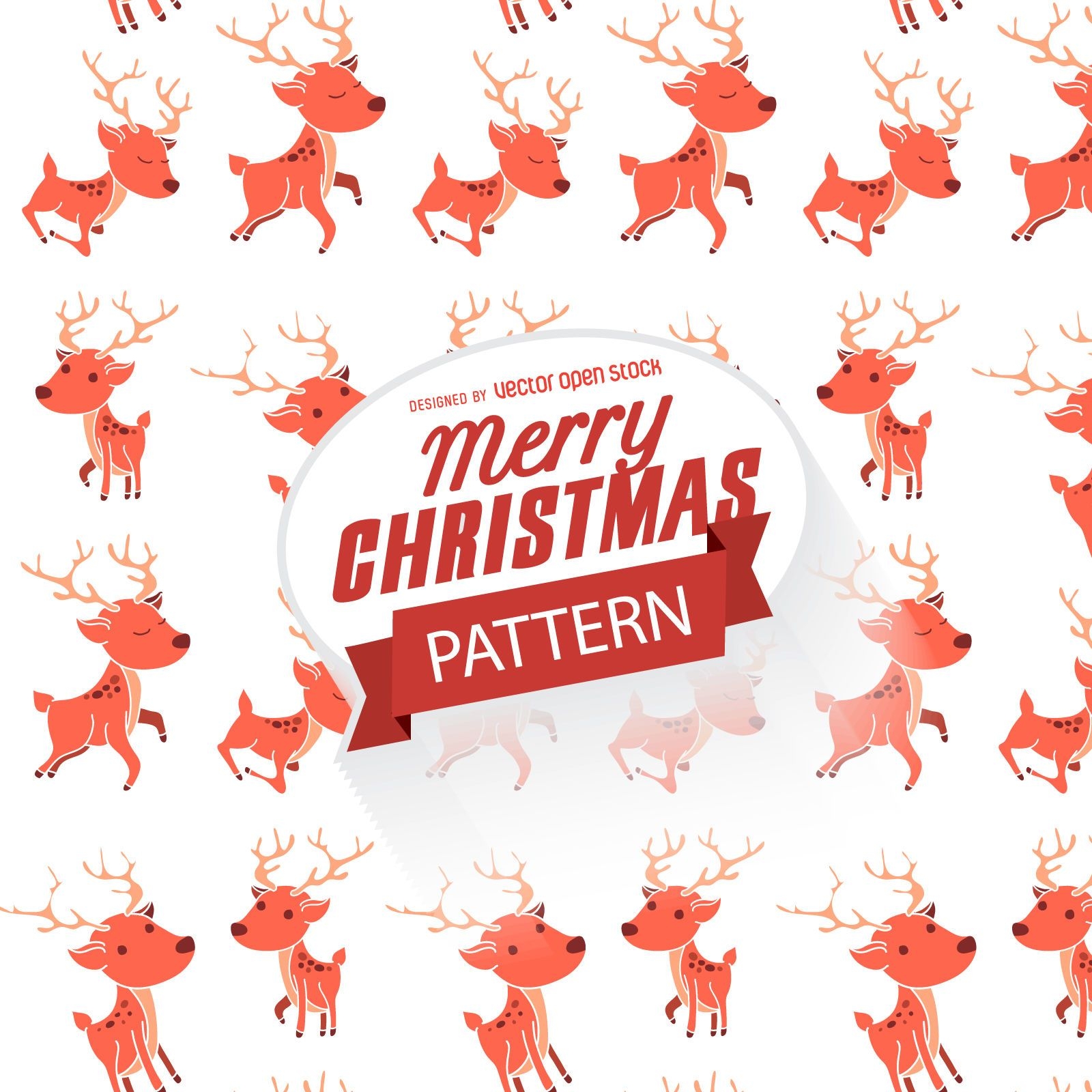 Flat Christmas reindeer pattern