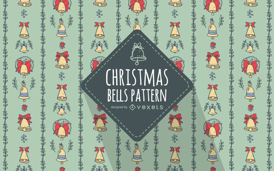 Hand drawn Christmas bells pattern Hand drawn Christmas bells pattern