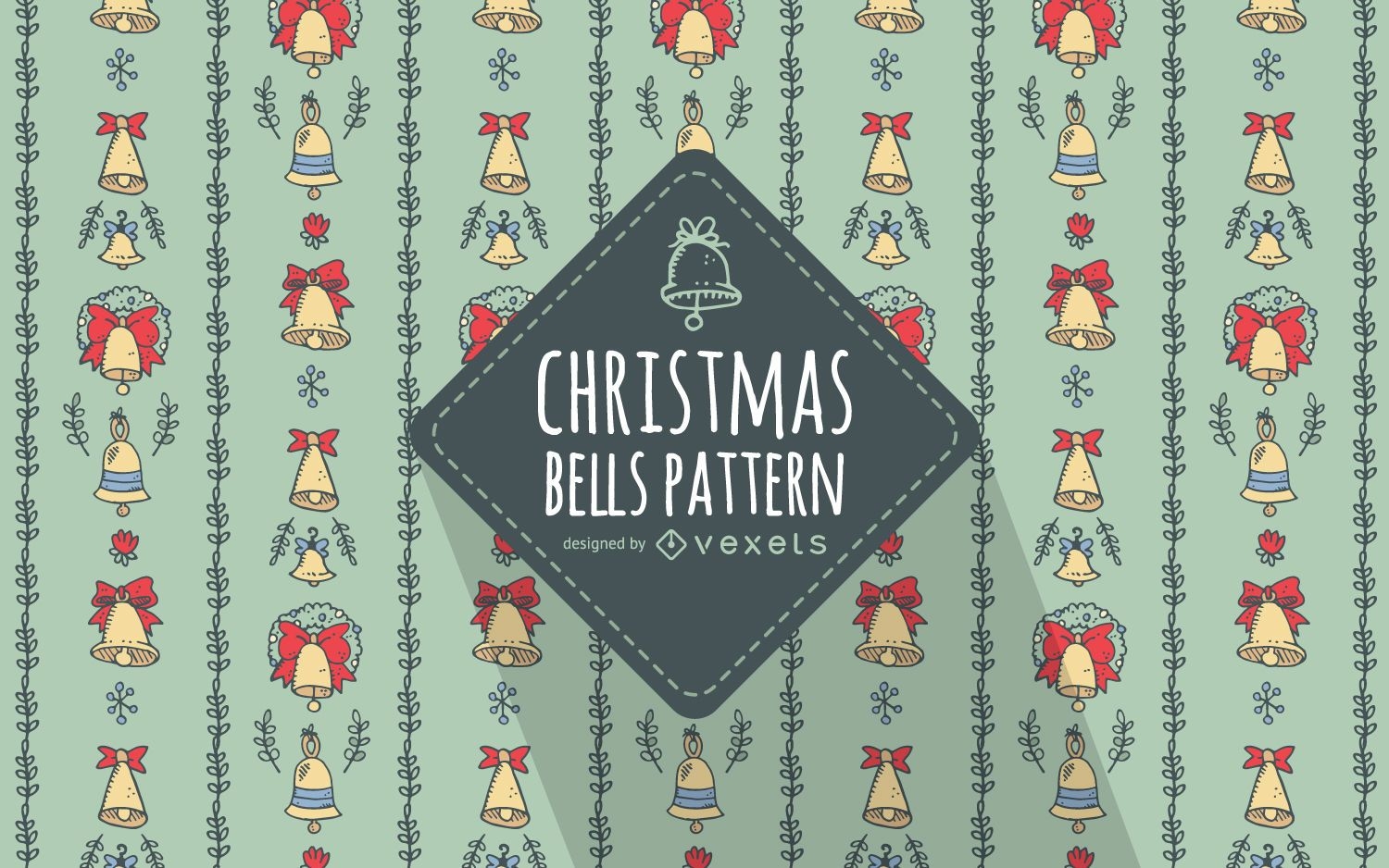 Hand drawn Christmas bells pattern