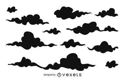 Descarga Vector De Fondo De Siluetas De Nube De Dibujos Animados