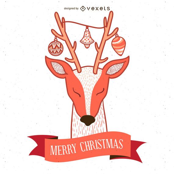 Christmas deer card illustration Christmas deer card illustration
