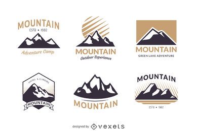 Mountain badge logo template set