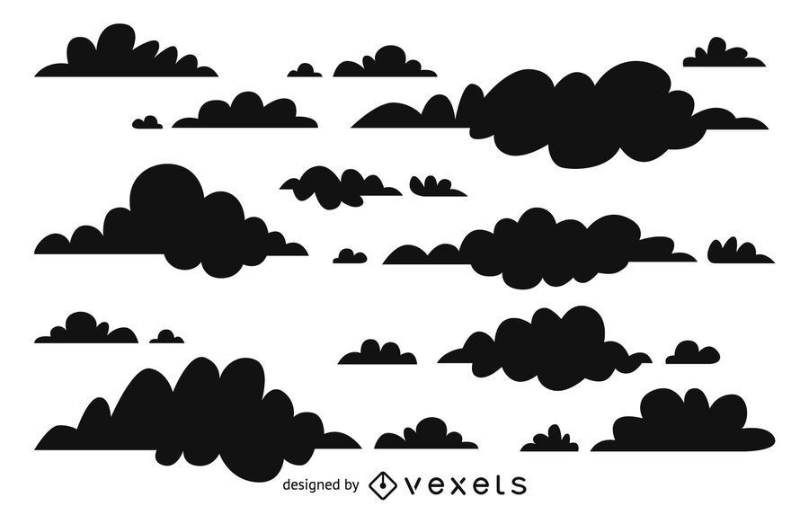 Cloud Silhouettes Background Design - Vector Download