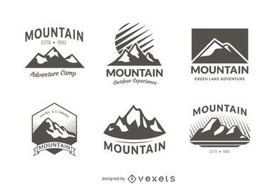 6 plantillas de logotipo de insignia de montaña 6 plantillas de logotipo de insignia de montaña