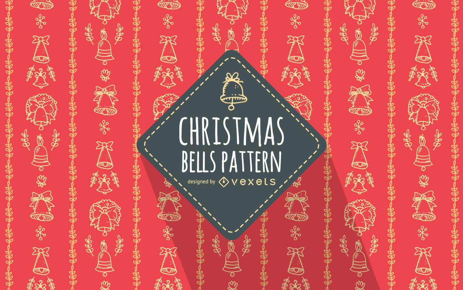 Red hand drawn Christmas pattern