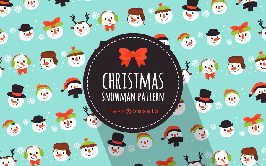 Flat Christmas snowmen pattern Flat Christmas snowmen pattern